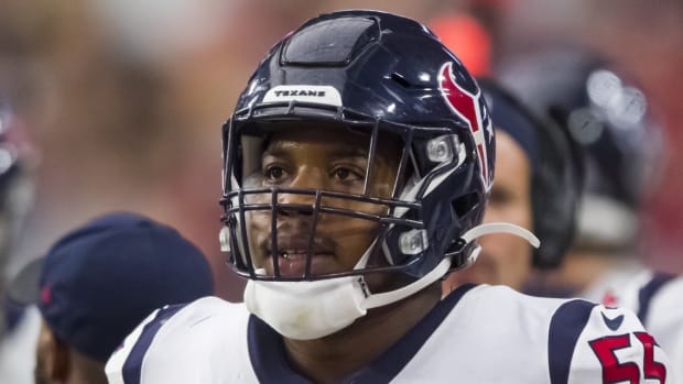 Houston Texans defensive end DeMarcus Walker (55) against the Arizona Cardinals at State Farm Stadium.